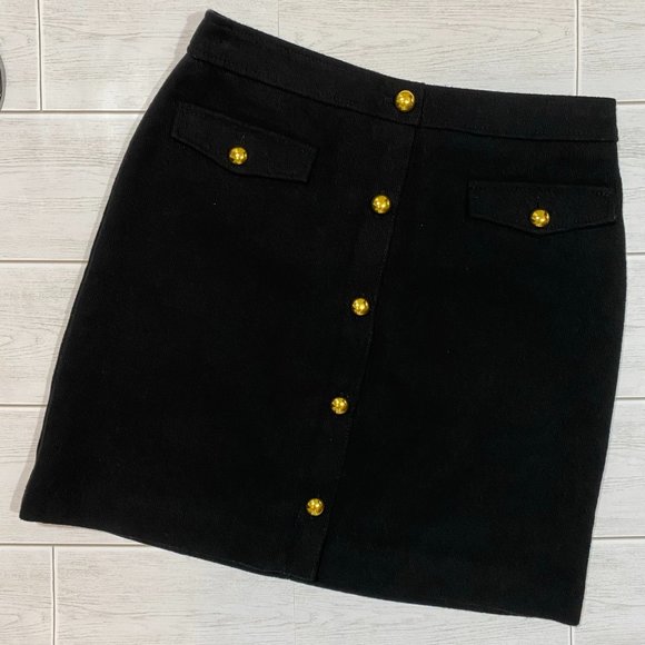 LOFT Wool Button Front Skirt - Picture 1 of 5